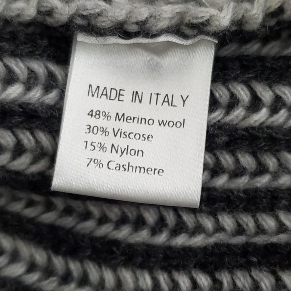 Bartolini Cashmere Wool Blend Cardigan Size L Made in Italy Open Front Sweater - Picture 9 of 12